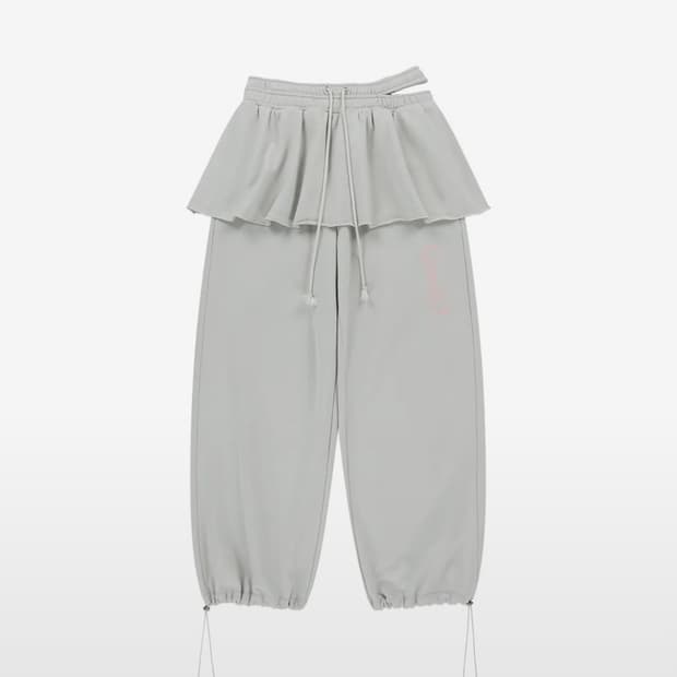 뚜오미오 DOUBLE WAIST SKIRT SWEATPANTS