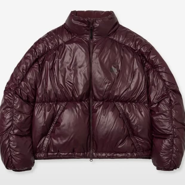 브라운브레스 셔링 패딩 버건디 새상품