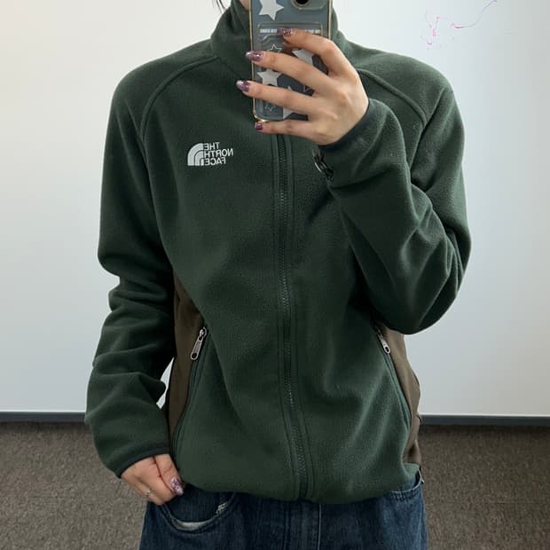 The North face 노스페이스 딥카키 후리스 집업
