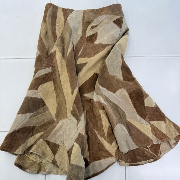 suede patchwork skirt