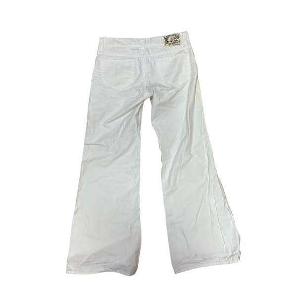 버카루 일본빈티지 부츠컷 로우라이즈 화이트 코튼 팬츠