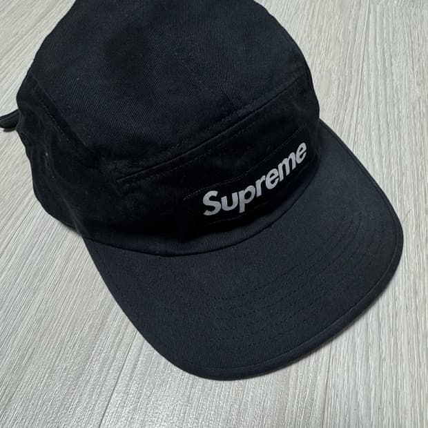 슈프림 워시드 캠프캡 블랙 Supreme Washed Chino Twil