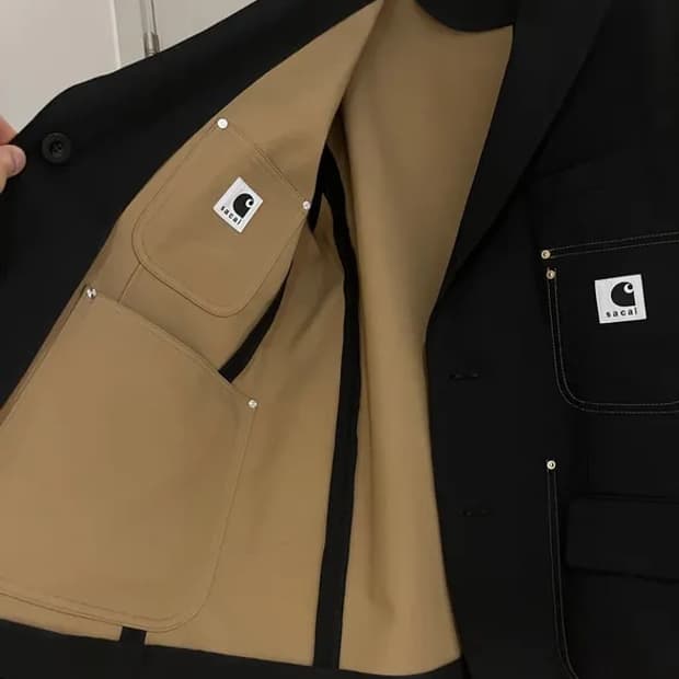 사카이 x 칼하트 수팅 본딩 자켓 리버시블