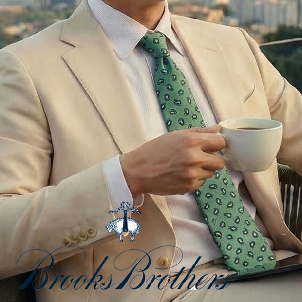 브룩스 브라더스 실크 페이즐리 패턴 넥타이 9.8cm A등급 E748
