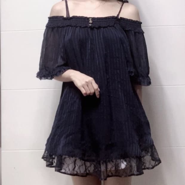 엑시즈팜 오프숄더 원피스 일본 빈티지 모리걸 일브