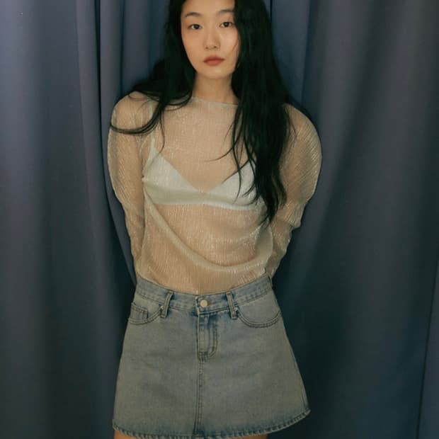 오버듀플레어 청치마 데님 미니 스커트