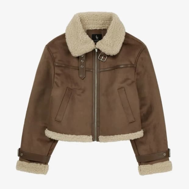 레더리 오블리크 스웨이드 무스탕 자켓