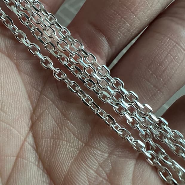 실버 각줄체인 2.5mm 55cm