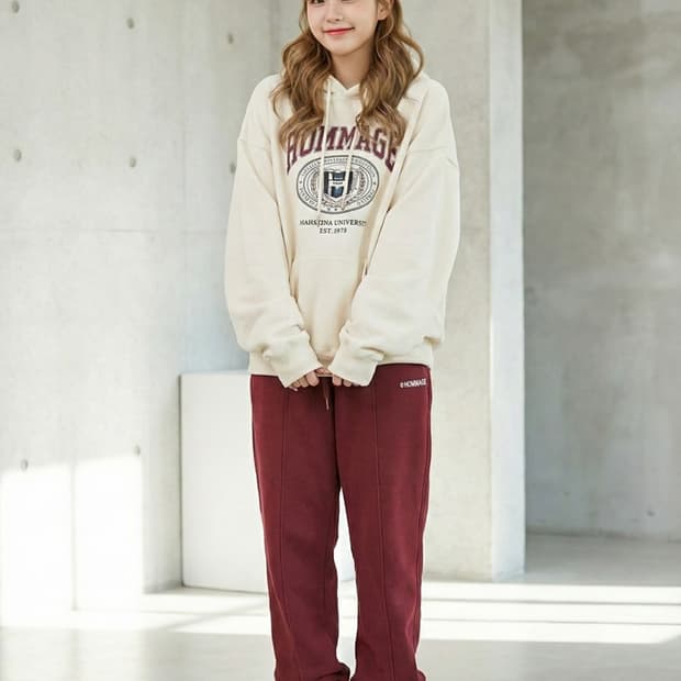 스튜디오톰보이 버건디 조거 트레이닝 팬츠