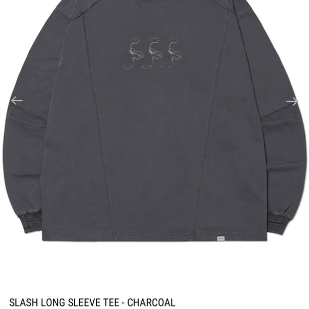 노메뉴얼 SLASH LONG SLEEVE TEE 차콜 [M]