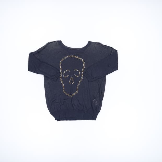 [M] 해골큐빅 여성 시스루니트  1211H1