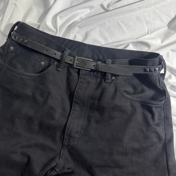 빈티지 스터드 레더 벨트 y2k 펑크