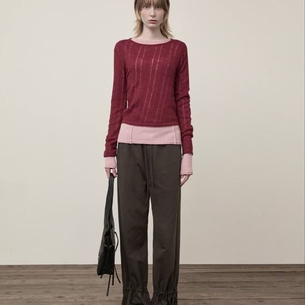 마뗑킴 스트링 디테일 스웻팬츠 M