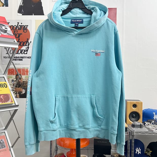 폴로스포츠 슬리브 포인트 후드티