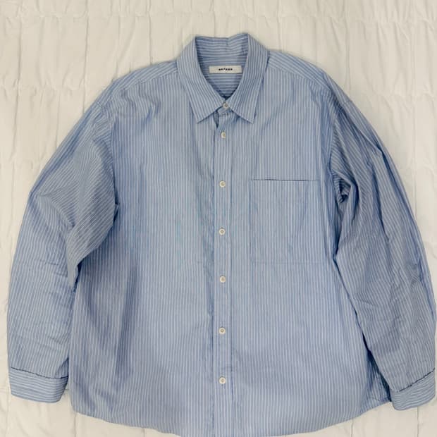 비이커 스트라이프 셔츠 블루