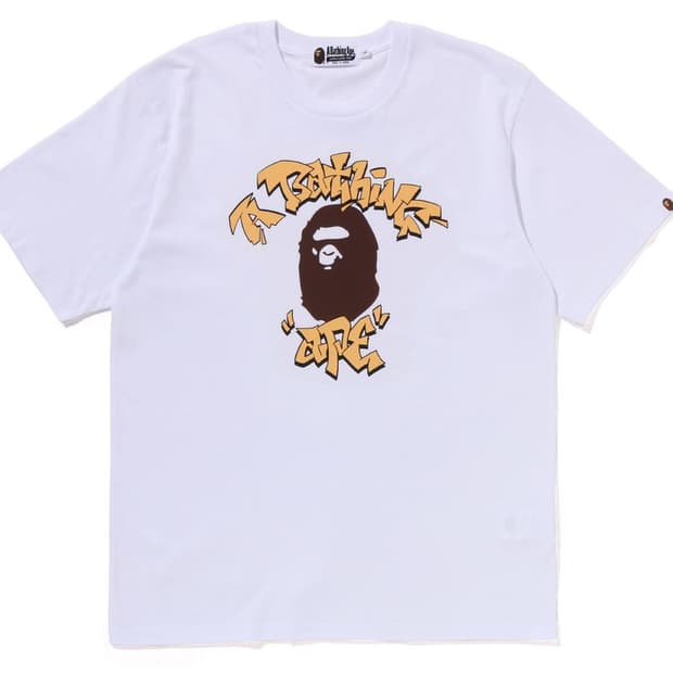 [S] 베이프 그래피티 컬리지 티셔츠 화이트 