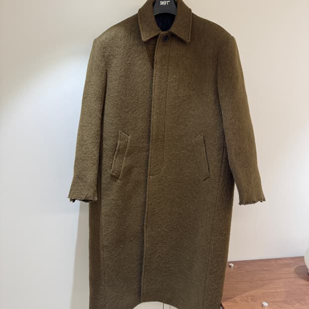 stu 프린지 맥 코트 브라운 fringe sleeve mac coat
