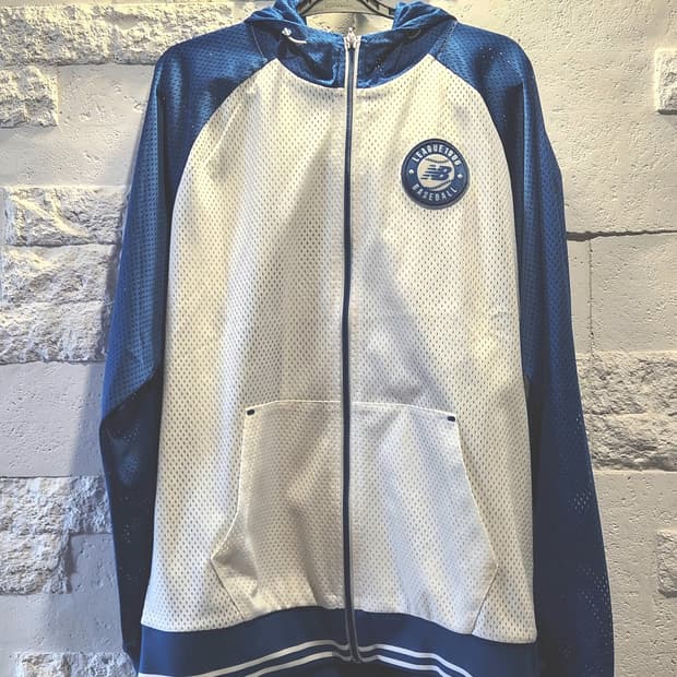 뉴발란스 메쉬 후드집업 105(XL) 블루 화이트 야구룩