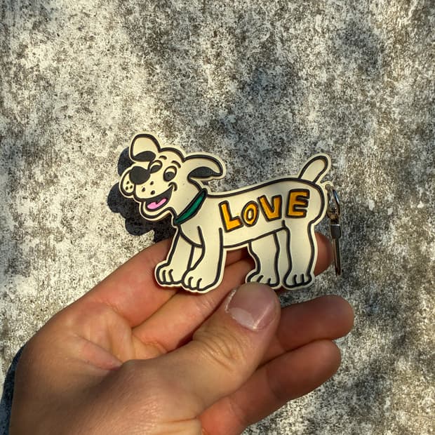 강아지 일러스트 키링