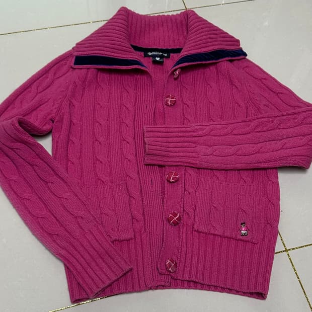 티니위니 빈티지 니트 가디건 핑크