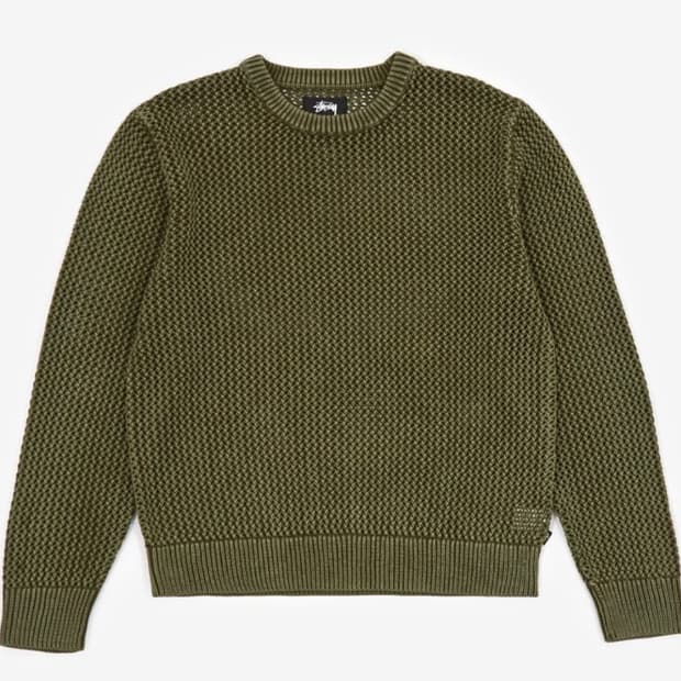 스투시 피그먼트 다이드 루즈 게이지 니트 xl