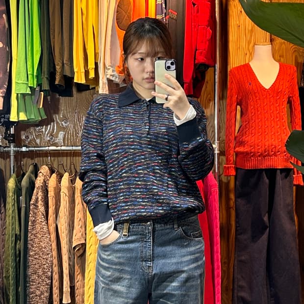 S 미쏘니 스포츠 다크 믹스 카라 니트