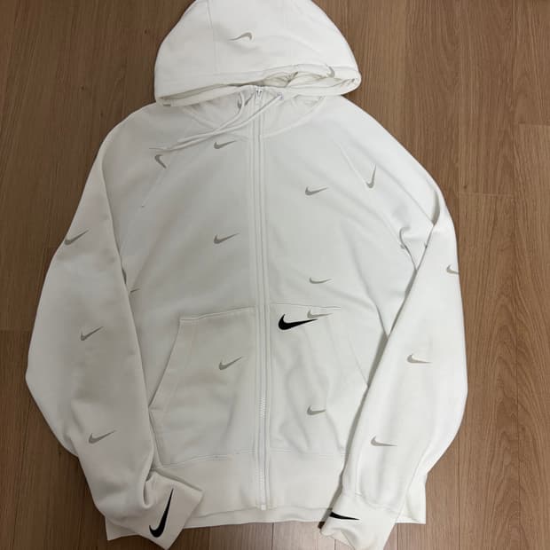 나이키 빈티지 스우시 화이트 후드집업 후집