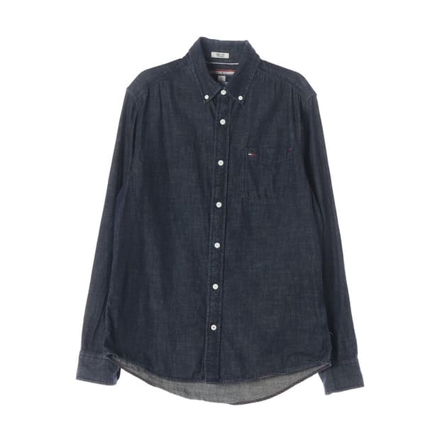 타미힐피거 커스텀핏 인디고 데님 셔츠 S