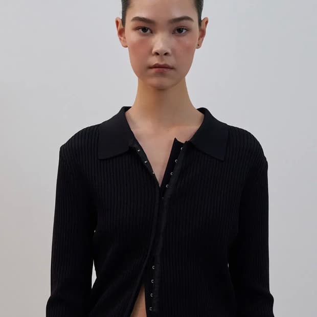 LCDC 립 후크 가디건 black