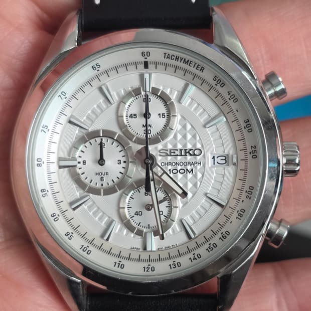세이코 (SEIKO) 크로노 그래프 SSB173P1 실버/화이트 시계