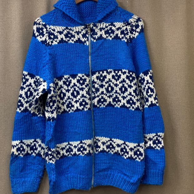 빈티지 코위찬 니트 집업