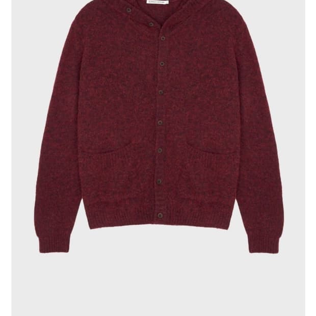 구함) 서피스에디션 버튼 업 가디건 후드 와인색 구해요