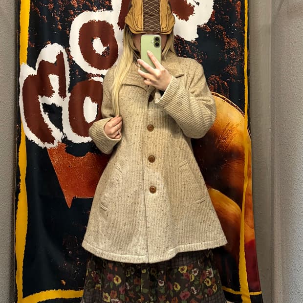 일본빈티지 디테일 니트 코트