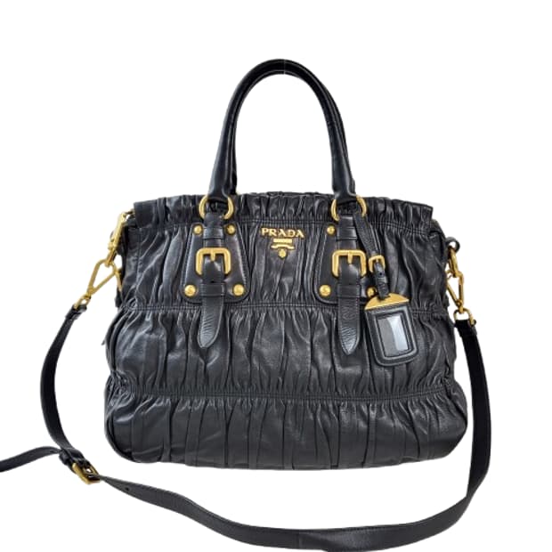 정품 프라다 클래식 고프레 램스킨 2-WAY 백