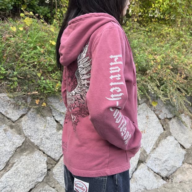 2010 할리데이비슨 레드 빈티지 윙 후드 집업