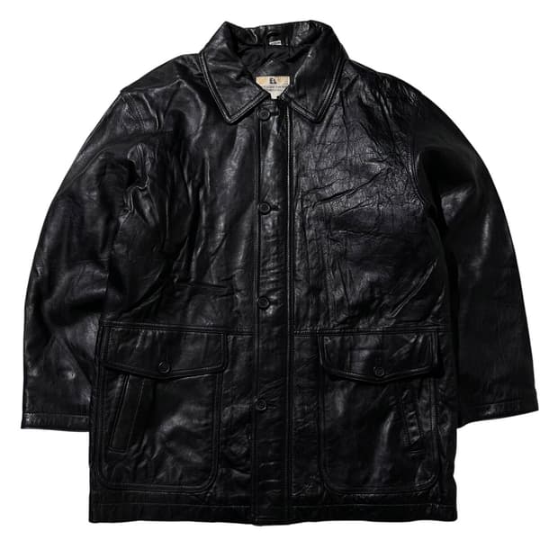 Bright Light 램스킨 싱글 레더 카코트 블랙