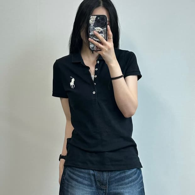 폴로 랄프로렌 빅포니 블랙 반팔 피케 티셔츠