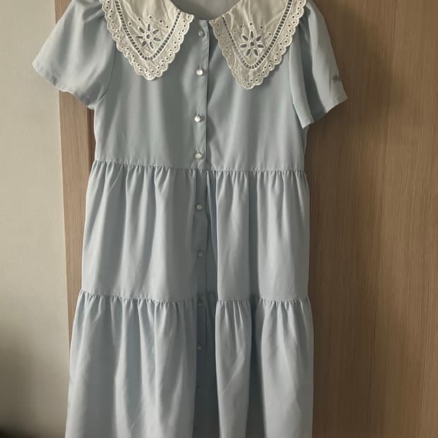 mezzo piano 레이스 블루 원피스 메조피아노