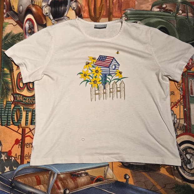 아메리카 성조기 스타일 빈티지 티셔츠