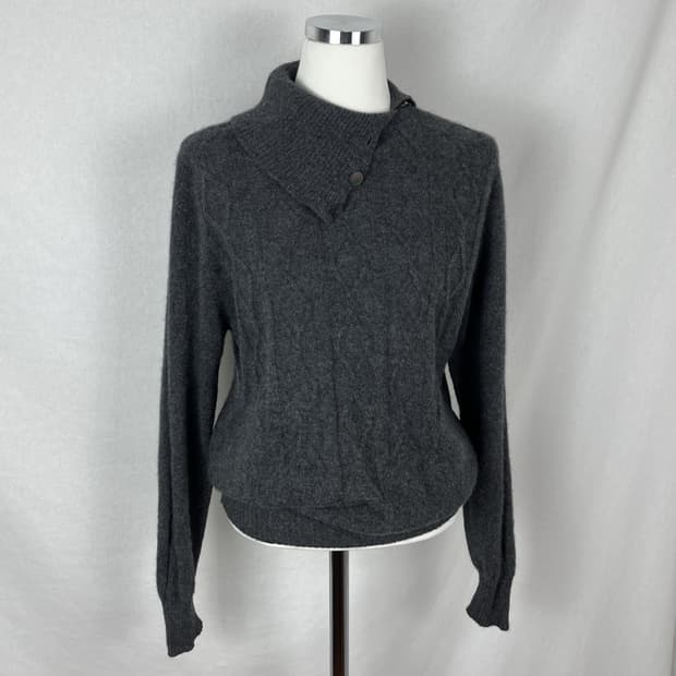 100% Cashmere 자개단추 니트 