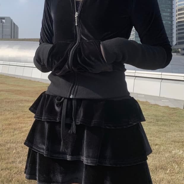 베이비메탈클럽 블랙 갸루 셋업