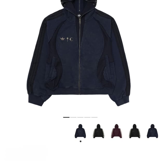 새상품)떠그클럽 아디다스 후드 집업 인디고