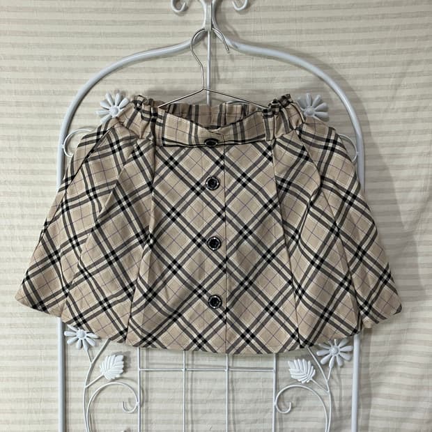 아이보리 채크 스커트 609