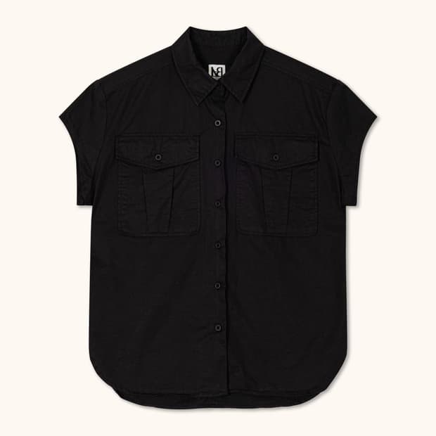 라벨아카이브 셔츠 Jade short sleeve shirt black