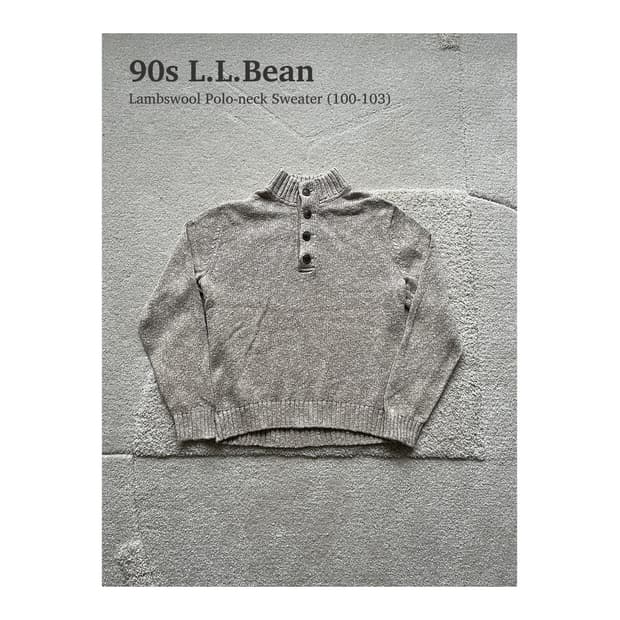 90s L.L.Bean 램스울 폴로넥 스웨터 (100-103)