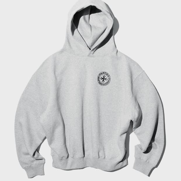 펀치 드렁크 파티즈 서클 로고 오버사이즈 후드 그레이