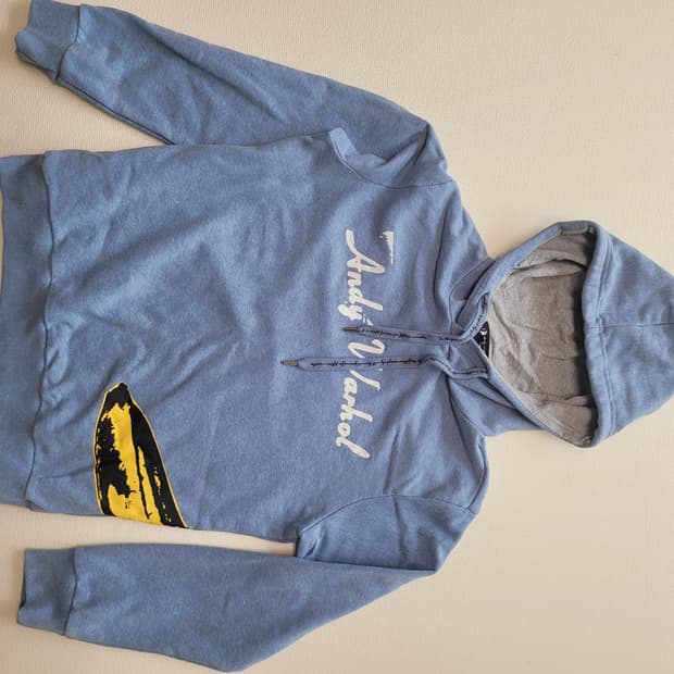 DOHC 앤디 워홀 바나나 프린팅 후드티 L 스카이블루