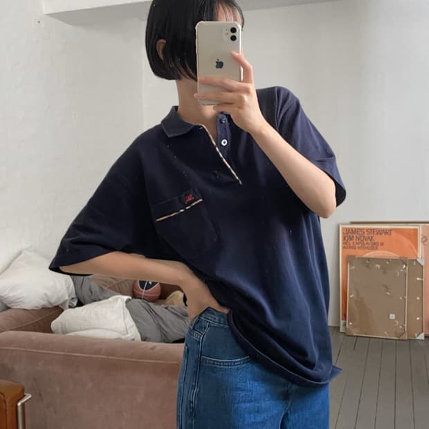 버버리 1/2 카라 티셔츠 (Man L)