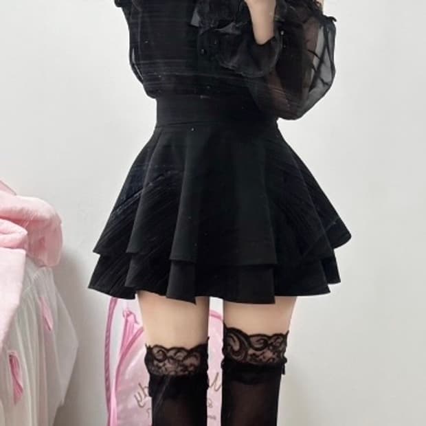 플레어 캉캉 스커트 