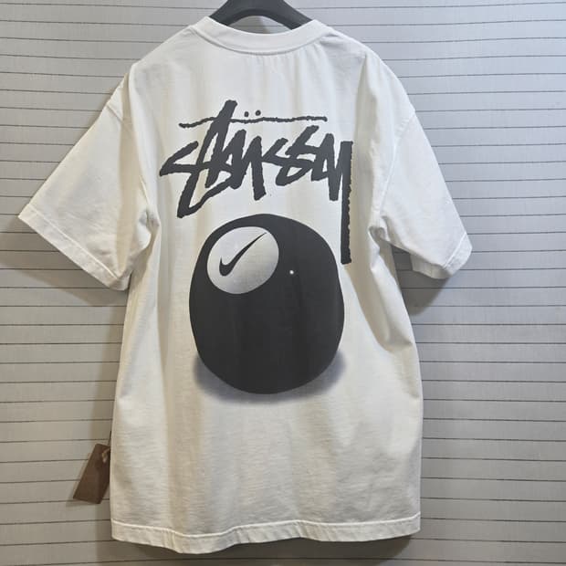 스투시x나입기 8볼 반팔 티셔츠 화이트
